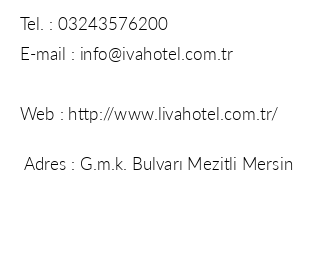 Liva Hotel iletiim bilgileri
